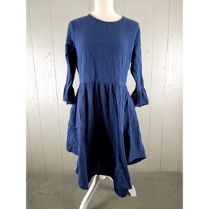 Pat‎ Pat Gauze Dress Medium Asymmetrical Cotton Bell Sleeve Resort Lightweight